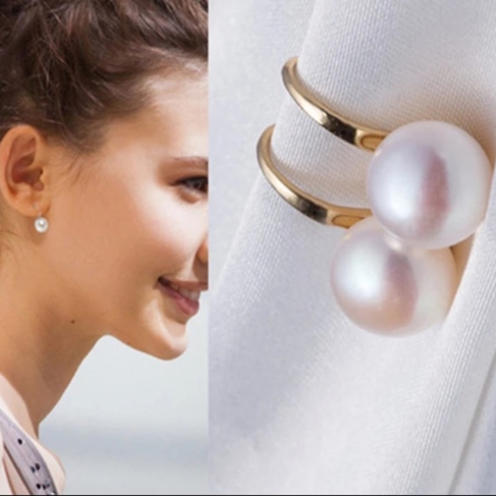 NEW!💙💎PEARL LOOK!💛GOLDEN DROP HOOK EARRINGS💎💙 - Picture 2 of 8